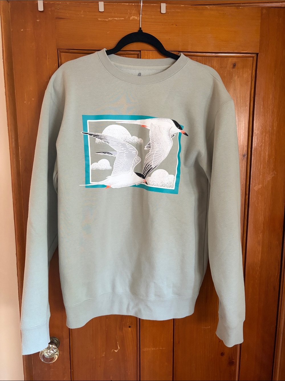 Bird collective-Men's Crewneck Sweatshirt in Sage with Seagull Graphic